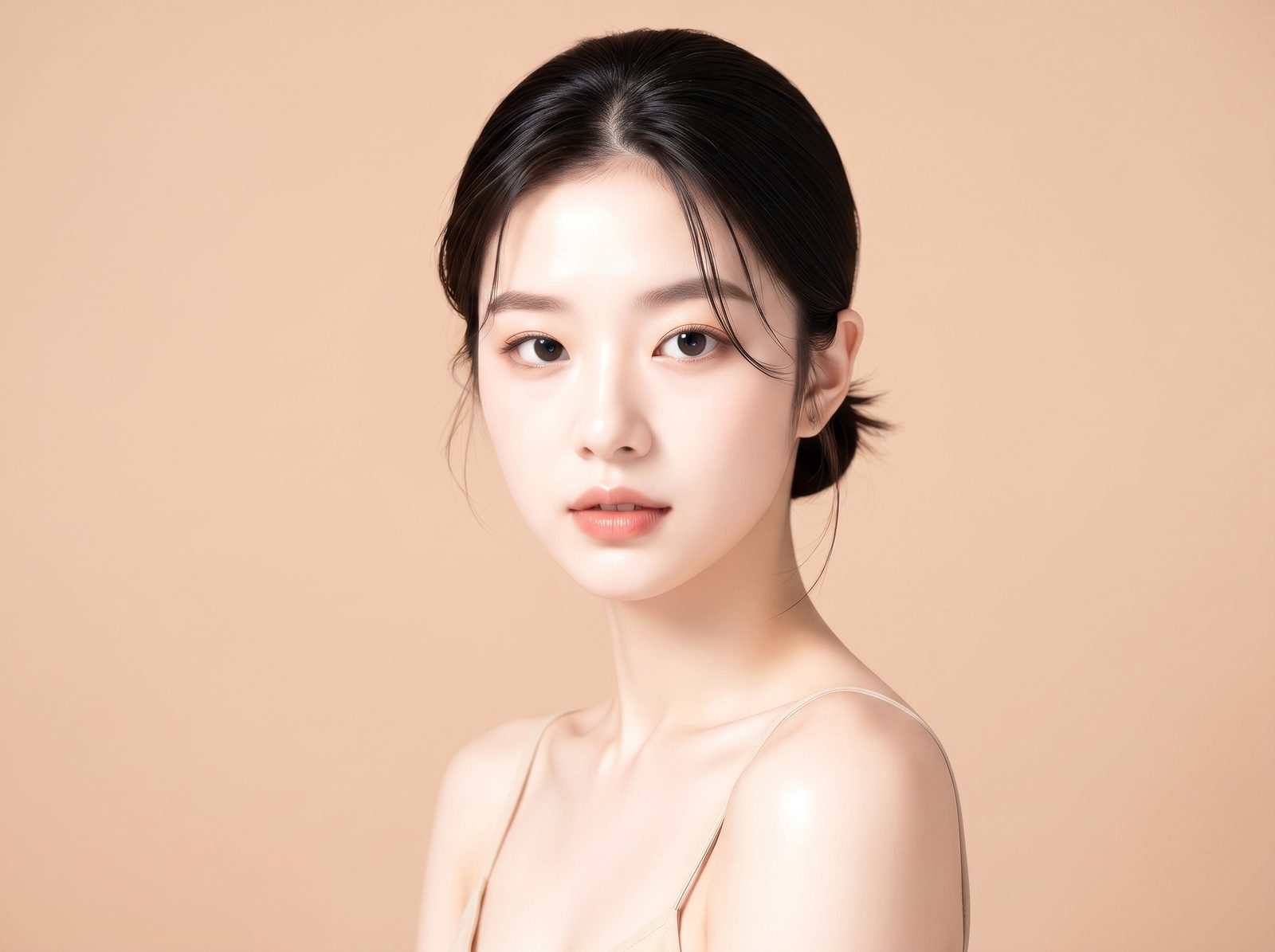 지방성형 안내 — 볼과 얼굴선이 드러난 여성 상반신 컨셉 이미지