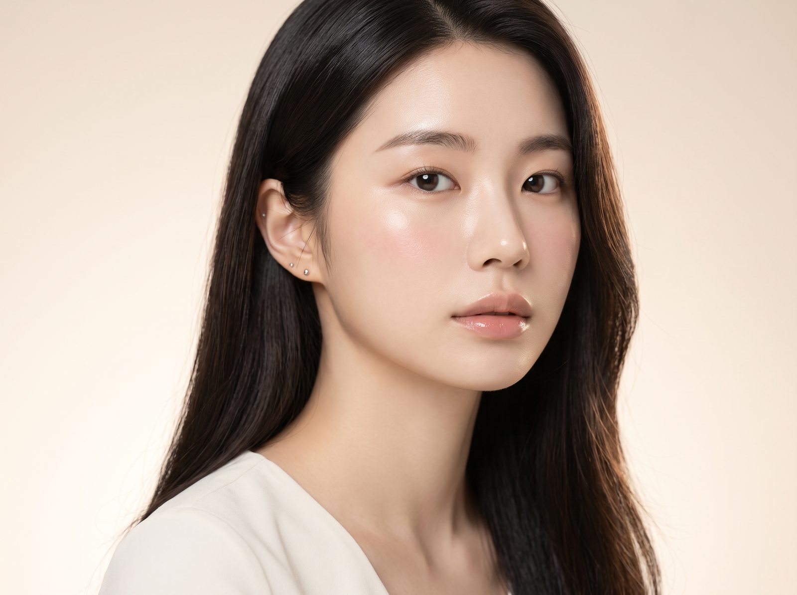 줄기세포·MCT 안내 — 피부결이 드러난 여성 얼굴 컨셉 이미지